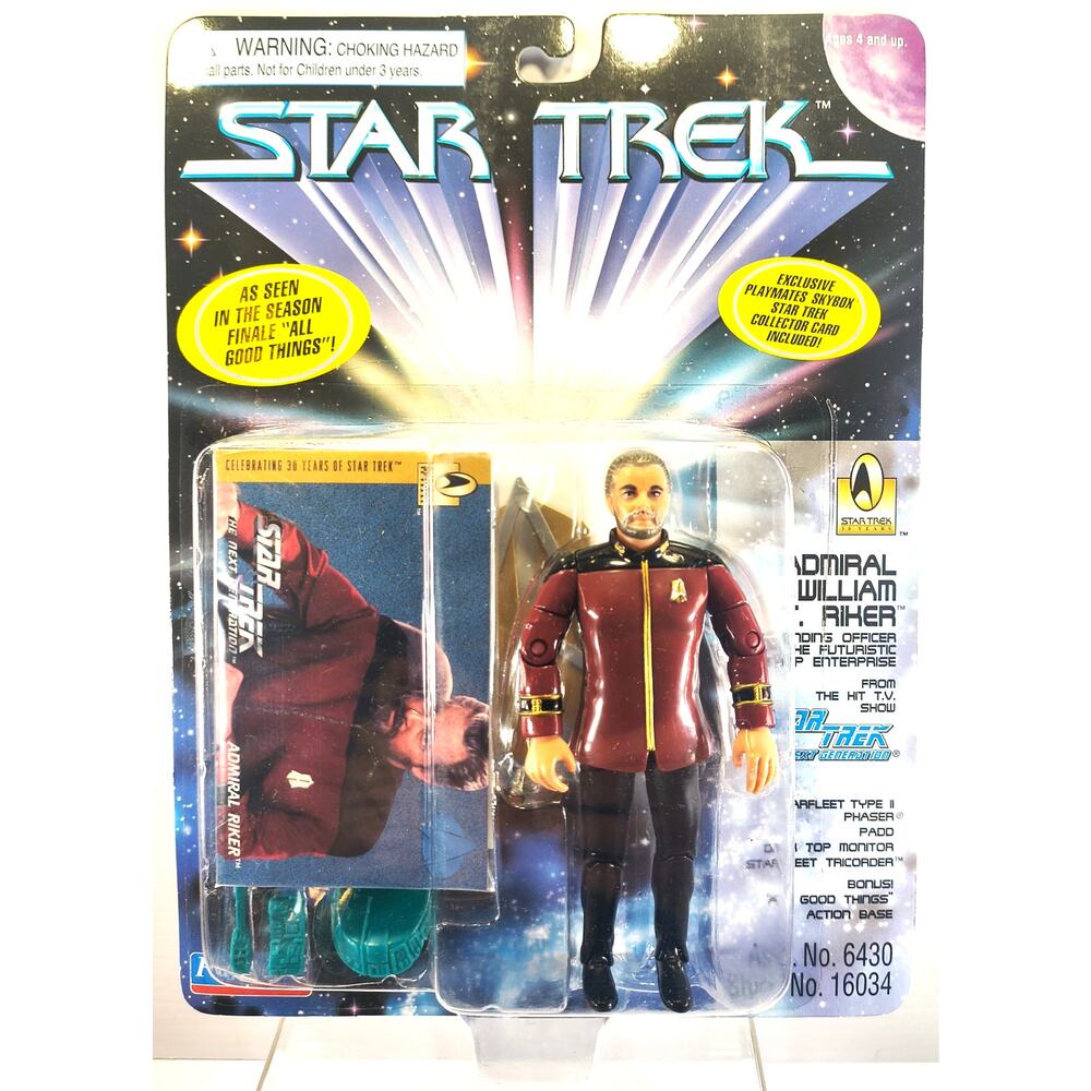 Playmates 1996 Star Trek The The Next Generation ADMIRAL WILLIAM RIKER, New!